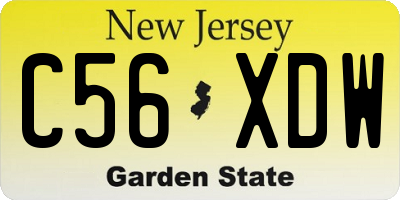 NJ license plate C56XDW