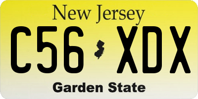 NJ license plate C56XDX
