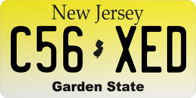 NJ license plate C56XED