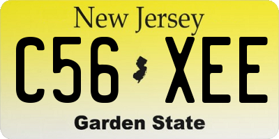 NJ license plate C56XEE