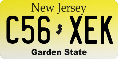 NJ license plate C56XEK