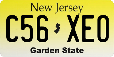 NJ license plate C56XEO