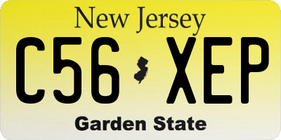NJ license plate C56XEP