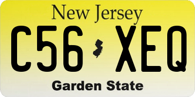 NJ license plate C56XEQ