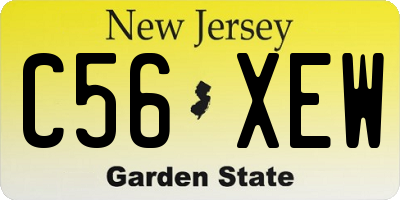 NJ license plate C56XEW