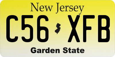 NJ license plate C56XFB