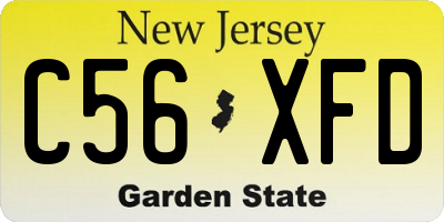 NJ license plate C56XFD