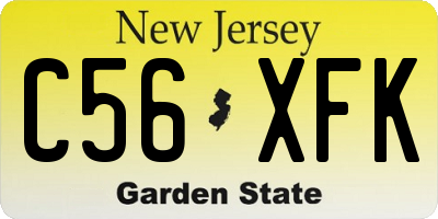 NJ license plate C56XFK