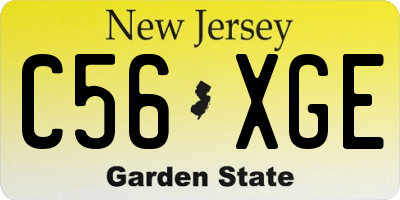 NJ license plate C56XGE