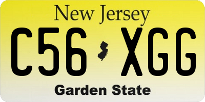 NJ license plate C56XGG