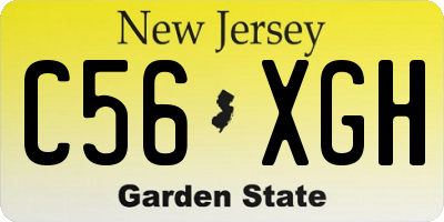 NJ license plate C56XGH