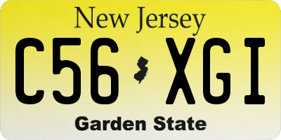 NJ license plate C56XGI