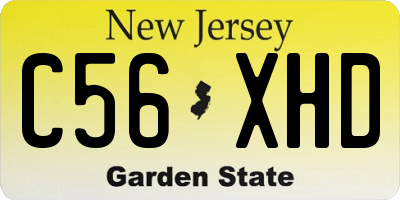NJ license plate C56XHD