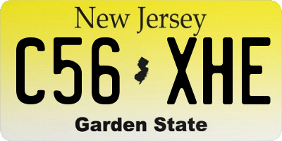 NJ license plate C56XHE