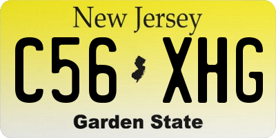 NJ license plate C56XHG