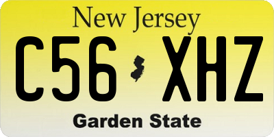 NJ license plate C56XHZ