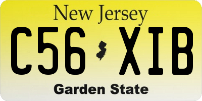 NJ license plate C56XIB