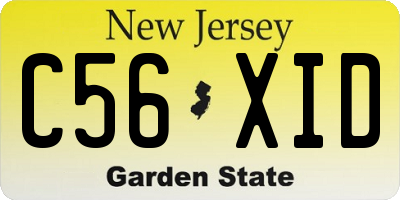 NJ license plate C56XID
