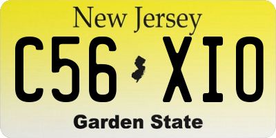 NJ license plate C56XIO