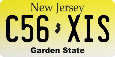 NJ license plate C56XIS