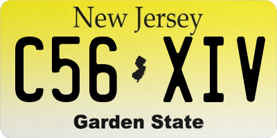 NJ license plate C56XIV