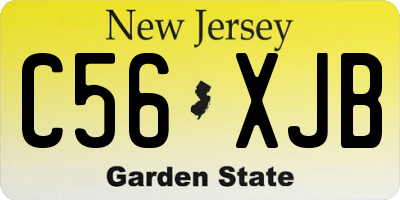 NJ license plate C56XJB
