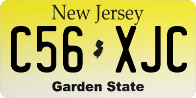 NJ license plate C56XJC