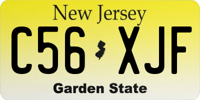 NJ license plate C56XJF