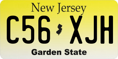 NJ license plate C56XJH