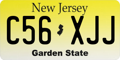 NJ license plate C56XJJ