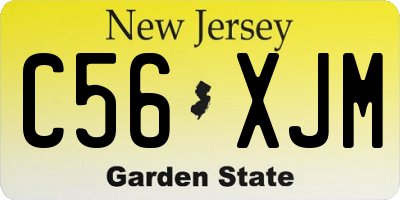 NJ license plate C56XJM