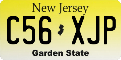 NJ license plate C56XJP