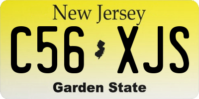NJ license plate C56XJS