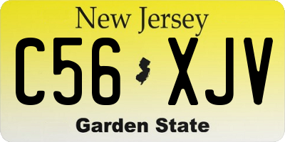 NJ license plate C56XJV
