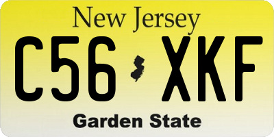 NJ license plate C56XKF