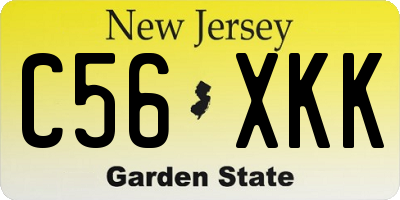 NJ license plate C56XKK