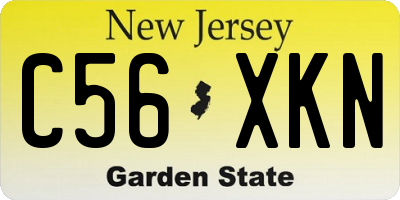 NJ license plate C56XKN