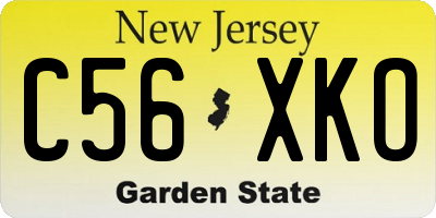 NJ license plate C56XKO