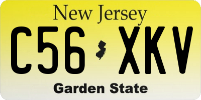 NJ license plate C56XKV