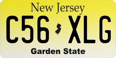 NJ license plate C56XLG