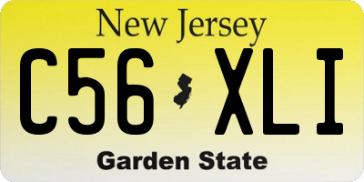 NJ license plate C56XLI