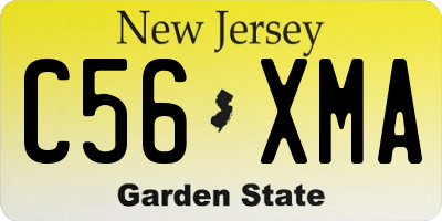 NJ license plate C56XMA