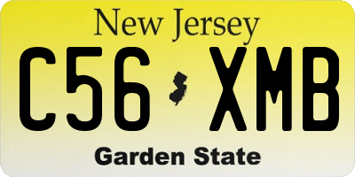 NJ license plate C56XMB