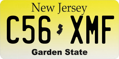 NJ license plate C56XMF