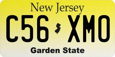 NJ license plate C56XMO