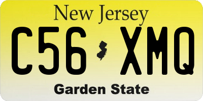 NJ license plate C56XMQ