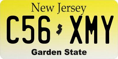 NJ license plate C56XMY