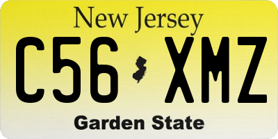 NJ license plate C56XMZ