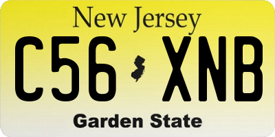 NJ license plate C56XNB