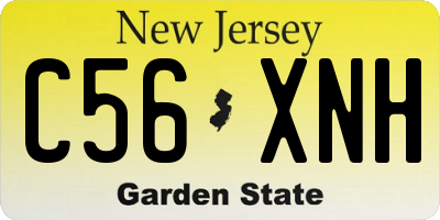 NJ license plate C56XNH